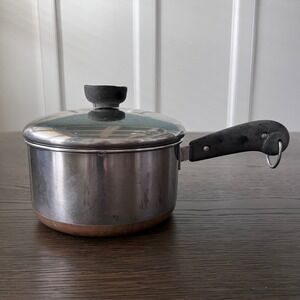 Revere‎ Ware 1 Quart Saucepan with Lid Copper Bottom Stainless Steel Vintage Pot